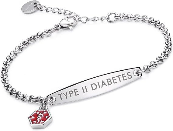 Wholesale  jewelry pre-engraved simple chain female medical warning