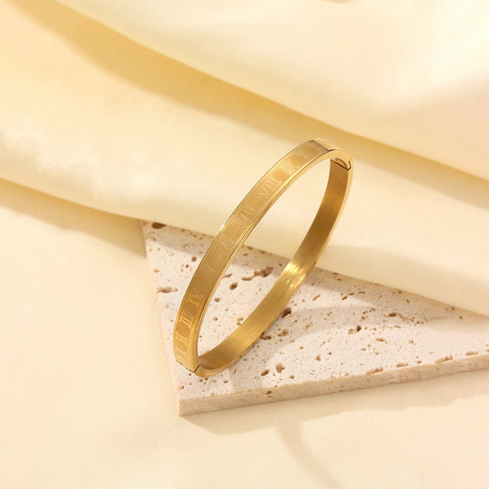 Wholesale Casual and high-end titanium steel numeral Roman bracelet