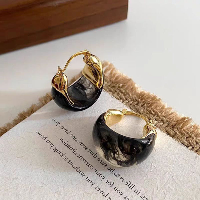 Wholesale Earrings, amber coffee colored earrings, retro niche earrings, light luxury, high-end feeling, autumn and winter