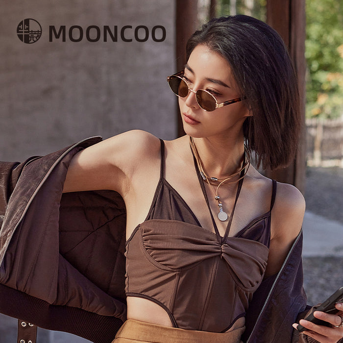 Wholesale Sunglasses Metal Elliptical Retro Cat Eye Sunglasses Women's Premium Nylon