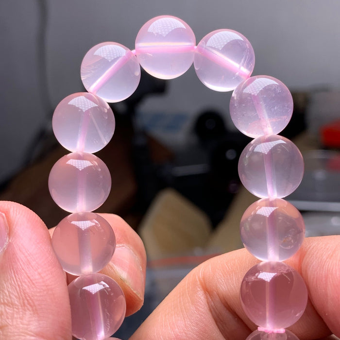 Wholesale Natural Starlight Pink Bracelet, Hibiscus Stone Crystal Bracelet, Single Loop