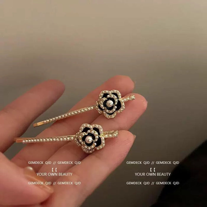 Wholesale A Retro  Camellia Flower Pearl Hairpin Retro  Temperament Hairpin