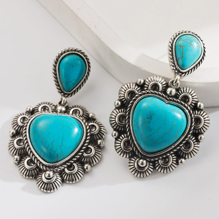 Wholesale Western Style Turquoise Statemente Earrings