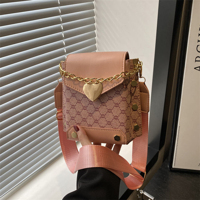 Wholesale Texture Vertical Retro Trendy Mobile Phone Bag Storage Bag Single Shoulder Crossbody Bag