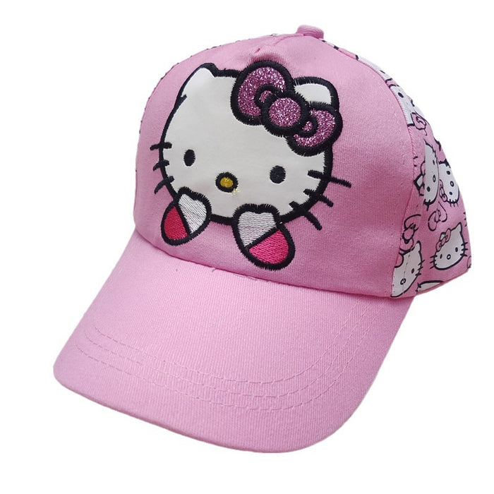 Wholesale Children's embroidered baseball cap, cute cartoon cat duckbill cap, children's sun protection and sunshade hat