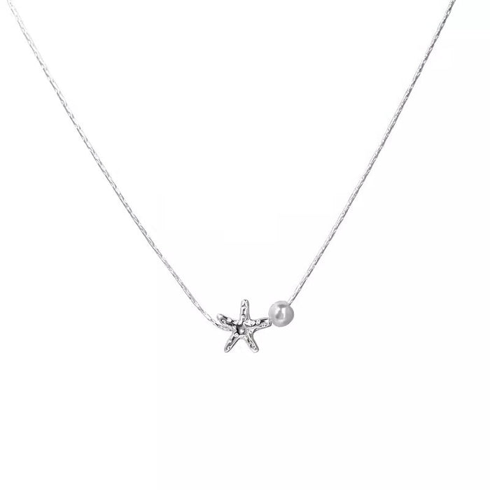 Wholesale Summer Beach silver Starfish Necklace Women's
