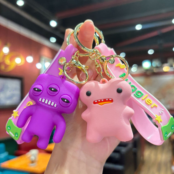 Wholesale Cartoon cute monster series girls cute keychain pendant funny doll keychain student doll small pendant