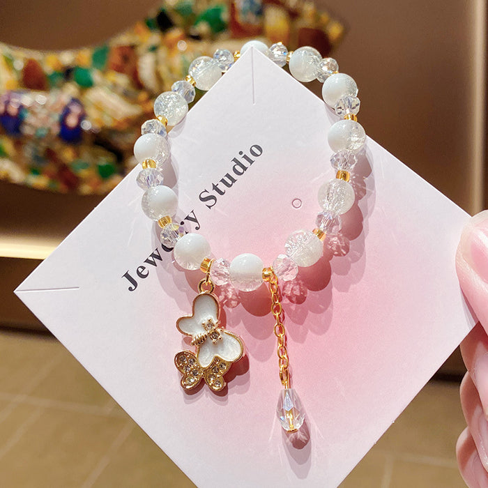 Wholesale Purple Floral Butterfly Bowknot Bracelet for Little Girls MOQ≥3