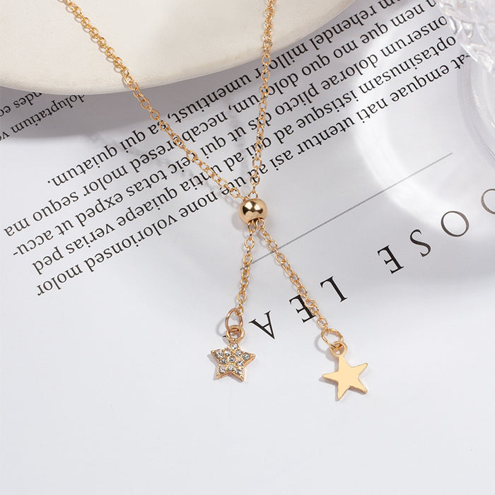Wholesale Fashionable, simple, adjustable star pendant, vintage necklace, collarbone chain