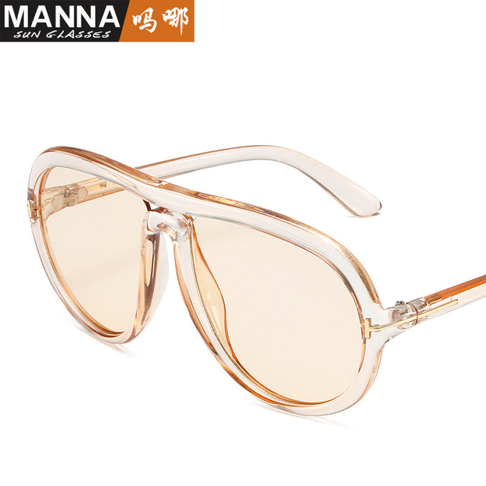 Wholesale double beam glasses  sunglasses large frame classic rice glasses