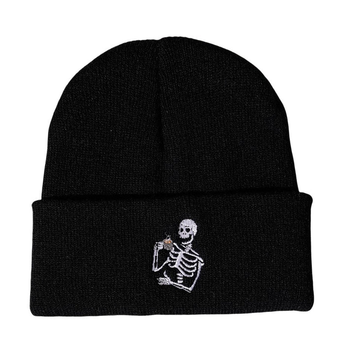 Wholesale Skull Series Embroidery Knitted Beanie JDC-FH-Shengn010