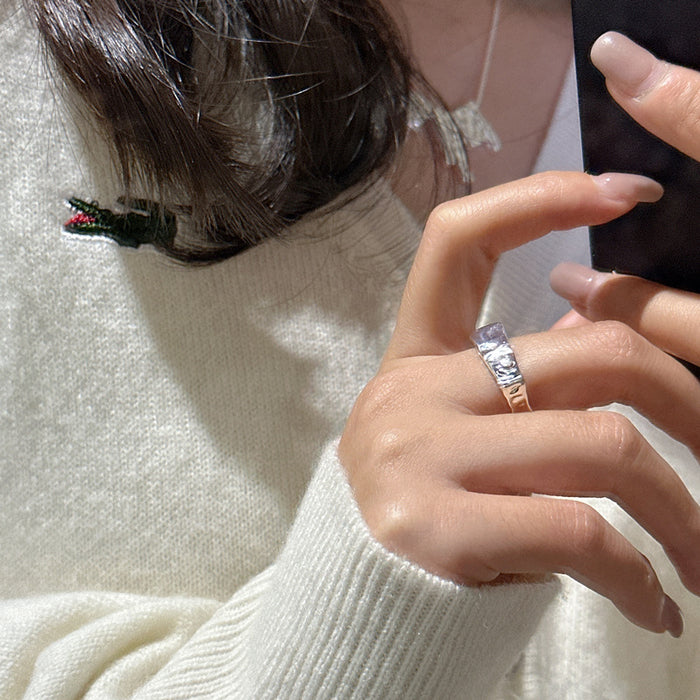 Wholesale Pure silver niche design texture irregular necklace collarbone chain