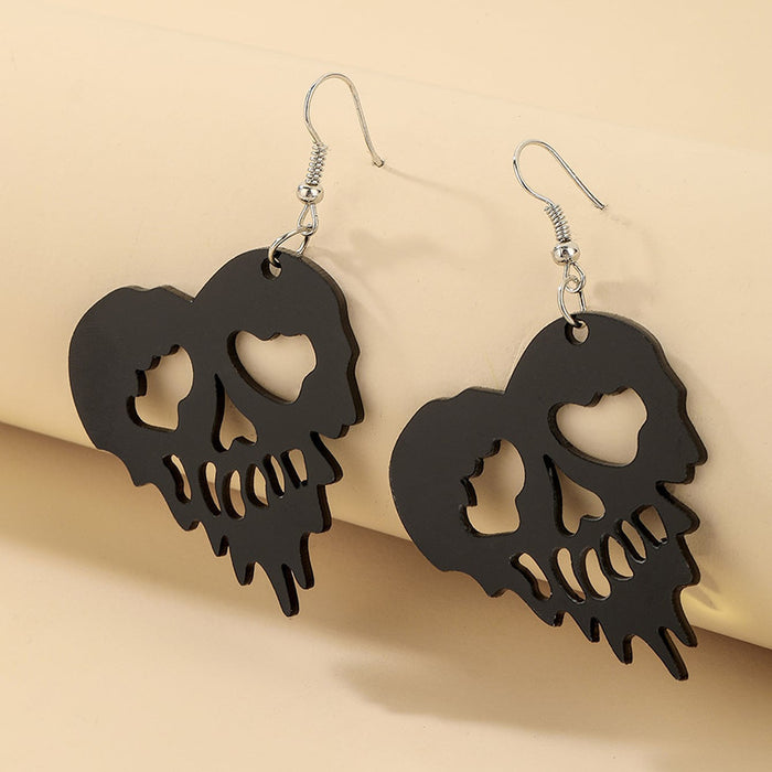 Wholesale  little devil skull heart dark earrings