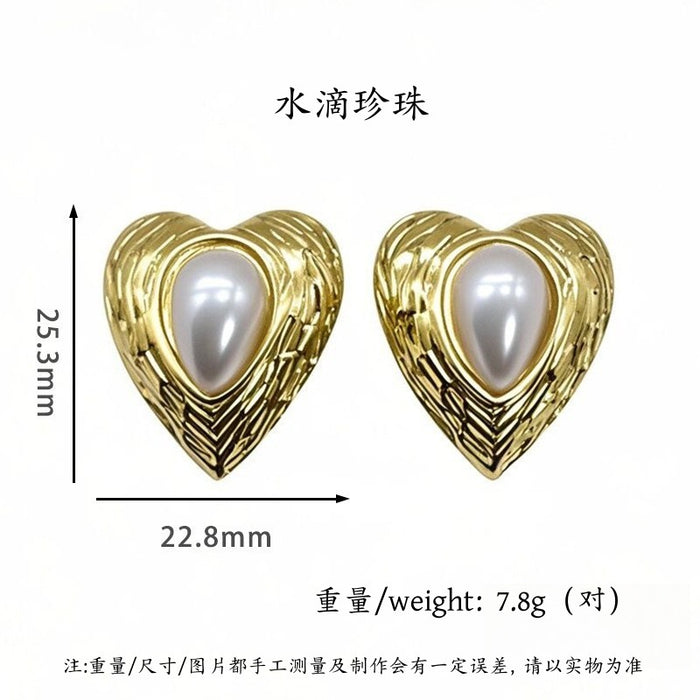 Wholesale Pearl earrings light luxury personality temperament does not fade titanium steel earrings new product