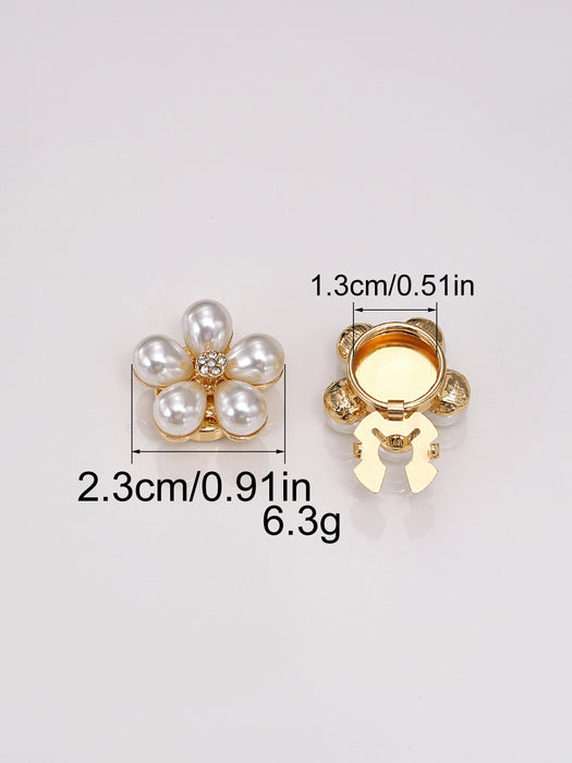Wholesale Pearl Flower Metal Button Decoration
