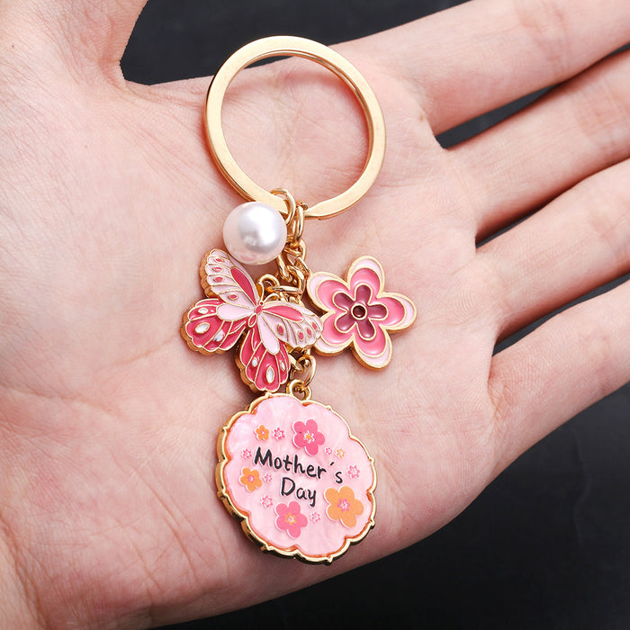 Wholesale Pink butterfly MOTHER' S DAY keychain
