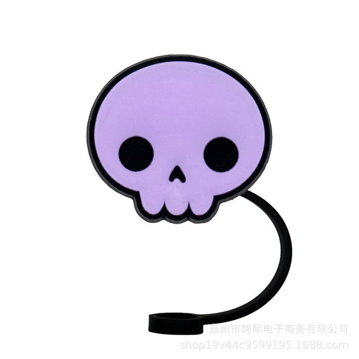 Wholesale New straw cover silicone dust cap plug magic fun cartoon straw cap anime straw accessories