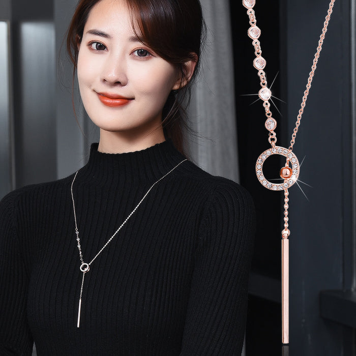 Wholesale Sweater chain women's long versatile simple pendant decorative chain necklace accessories