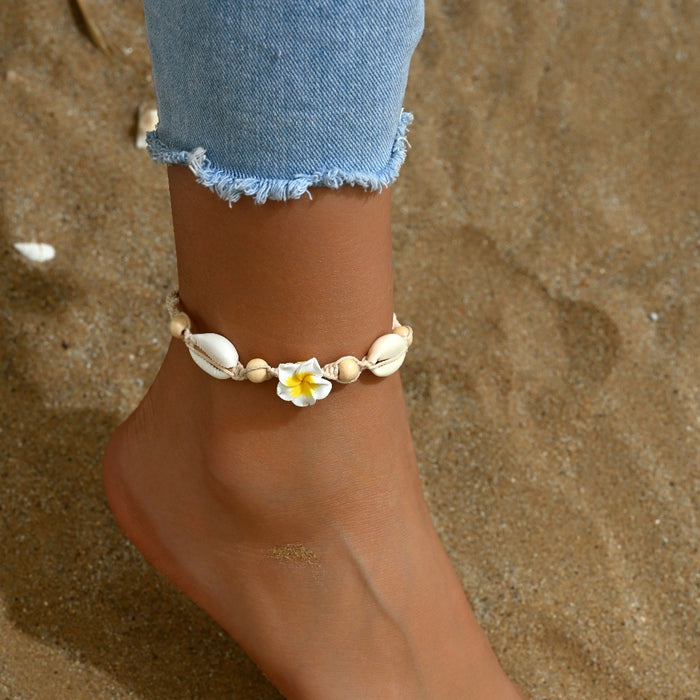 Wholesale Handmade Soft Clay Egg Flower Shell Jewelry Set Pink Beach Style Fashion Accessory