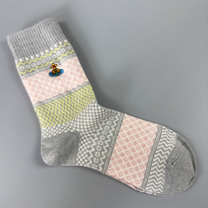 Wholesale Socks children embroidery retro warm wool socks thick outer wear