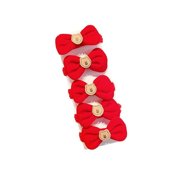 Wholesale New Year Red Velvet Bow Hairband JDC-HS-FX007