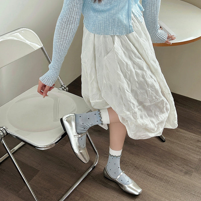 Wholesale Sweet and fashionable rolled edge polka dot combed cotton pile socks