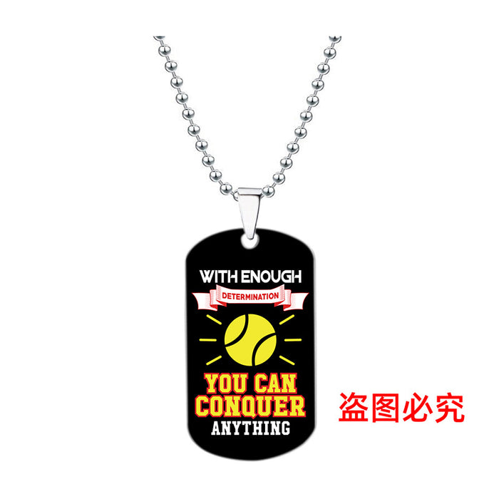 Wholesale Color Printing Sports Stainless Steel Necklace JDC-NE-Gangg001