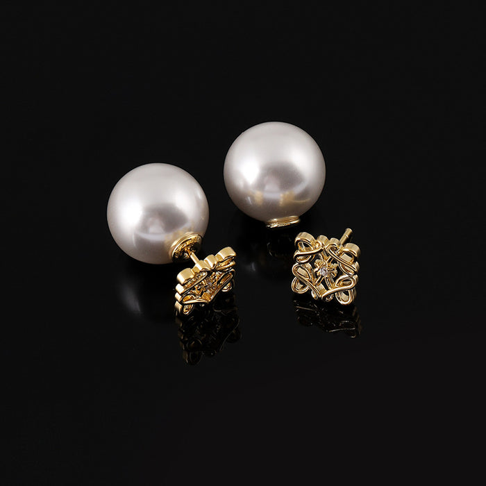 Wholesale Pearl Ear Clip Square Earrings Unique Earrings Gift