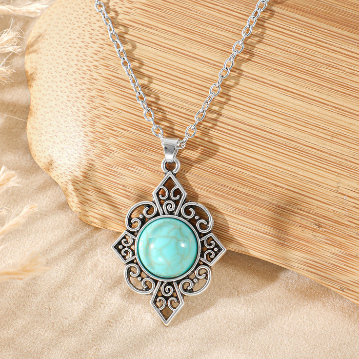 Wholesale Bohemian Love Heart Pendant Necklace Vintage Ethnic Style Fashion Accessory MOQ≥2