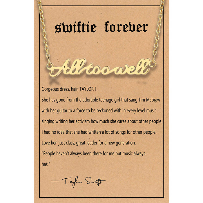 Wholesale Music necklace, stainless steel, gold letters, titanium steel pendant necklace