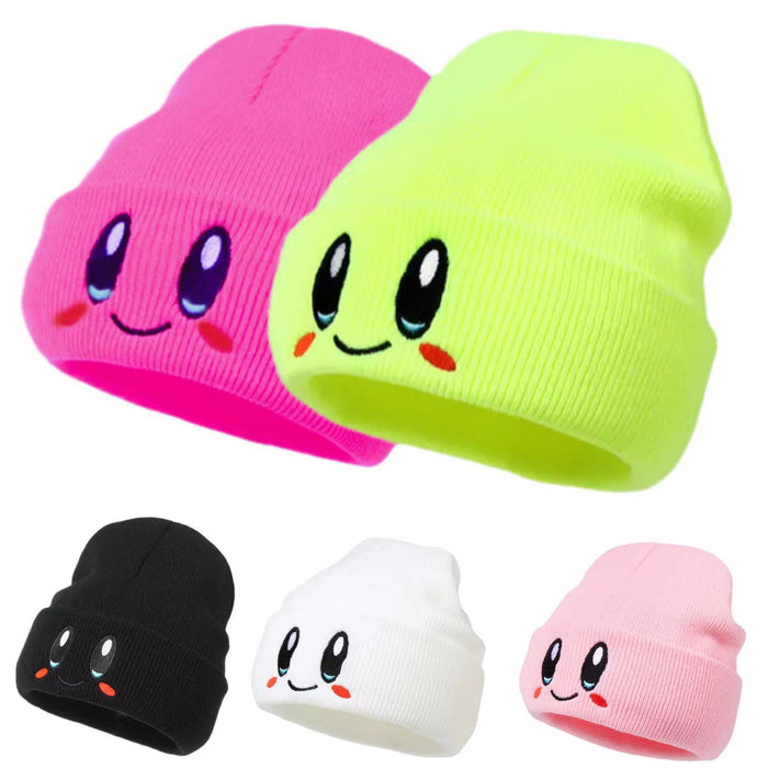 Wholesale Embroidery Big Eyes Smiley Cartoon Acrylic Knitted Children's Beanie Hat JDC-FH-Kamie005