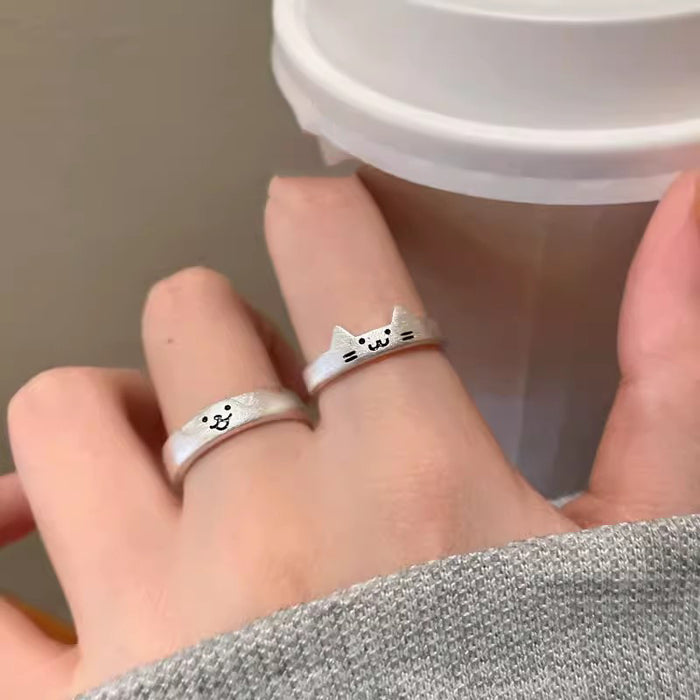 Wholesale Unique and cute couple style index finger ring, female niche design, adjustable opening ring