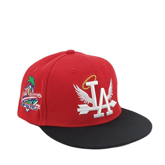 Wholesale Street hip-hop flat-top baseball cap with LA lettering