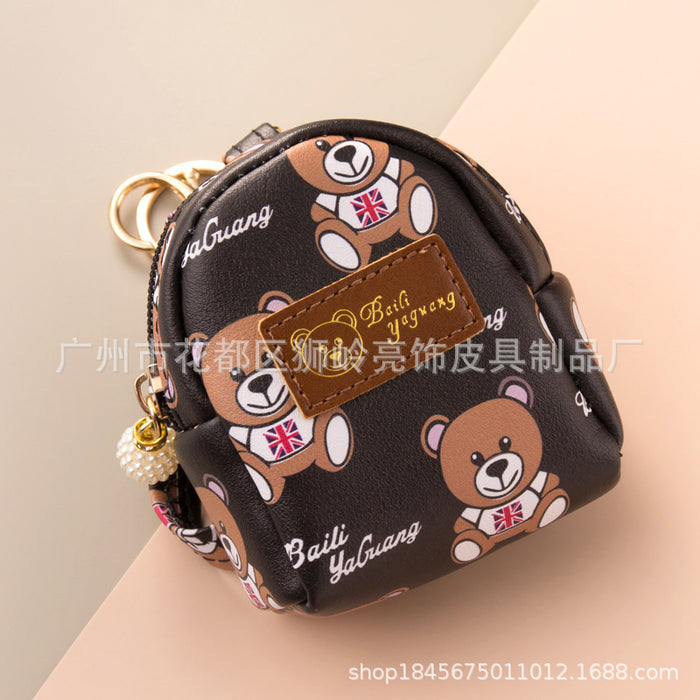 Wholesale PU Creative Bear Mini Coin Purse Keychain JDC-KC-Liangs002