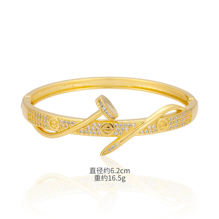 Wholesale Bracelets Women Nail Bracelets Micro Inlaid Zircon JDC-BT-YJ005