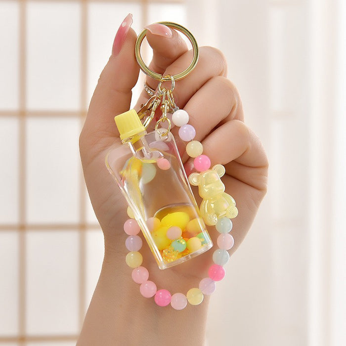 Wholesale Cute Beaded Sand Bottle Keychain