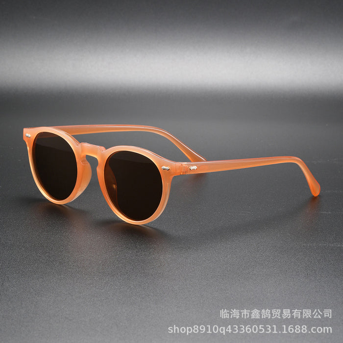 Wholesale Literary retro glasses, round fashionable rice nail sunglasses, polarized sunglasses