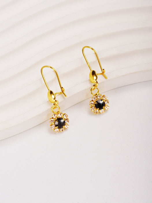Wholesale Copper plated diamond inlaid lace earrings, light luxury, niche design, high-end earrings