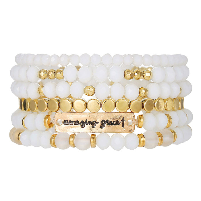 Wholesale 6-piece set of accessories, bracelet set, temperament, acrylic bead, versatile and layered bracelet, bracelet decoration