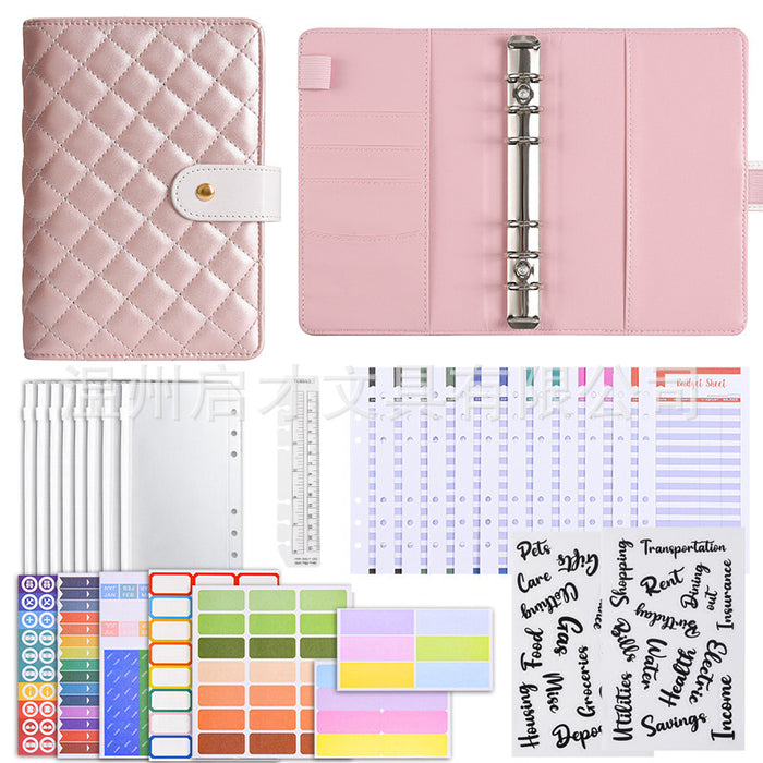 Wholesale Macaron Pu Leather Loose-Leaf Accounting Notebook Creative Cash Budget Financial Planning Notebook