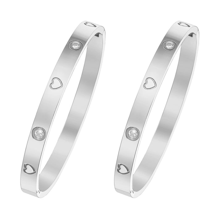 Wholesale Four Leaf Clover Stainless Steel Diamond Set Bracelet JDC-BT-Shengh005