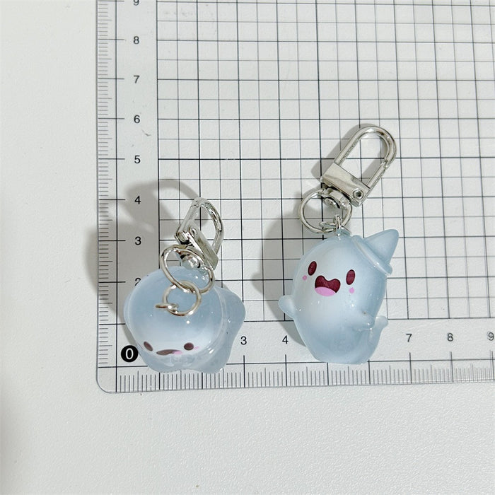 Wholesale  Glow in the Dark Resin Ghost Keychain Spooky Bag Charm MOQ≥2