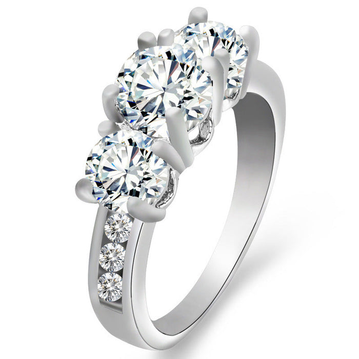 Wholesale jewelry temperament blue zircon diamond rings