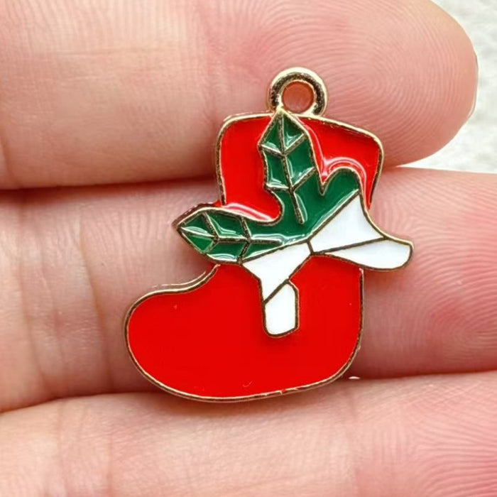 Wholesale 10pcs DIY alloy oil drip ,  reindeer,  deer,  bell,  snowman Christmas decoration accessories Pendant