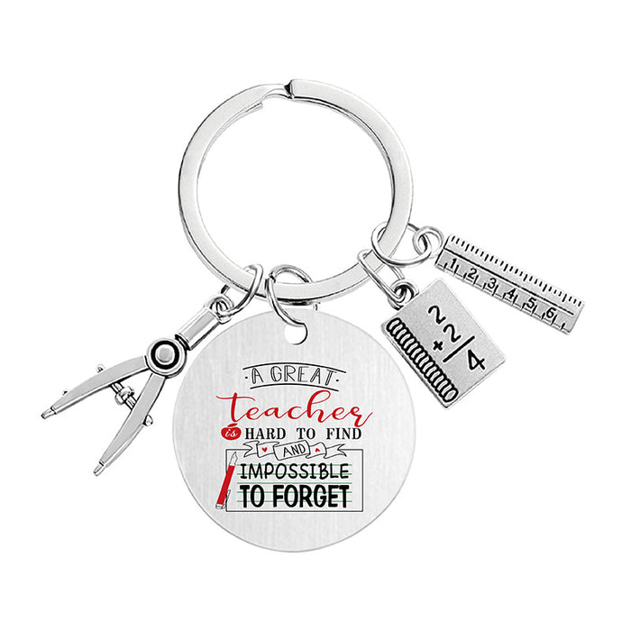 Wholesale Teacher's Day Metal Engraving Keychains JDC-KC-GangGu054