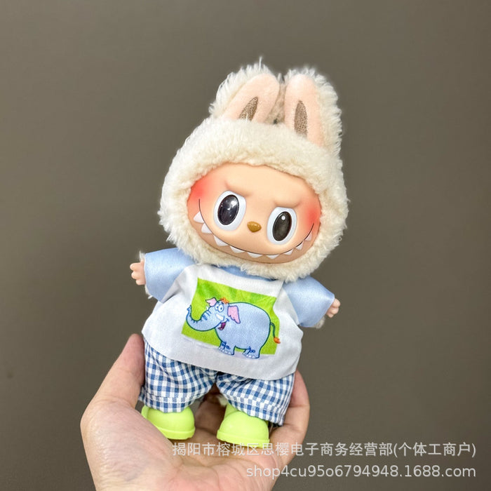 Wholesale 17cm Plush Doll Baby Clothes Cute Casual Affordable Set
