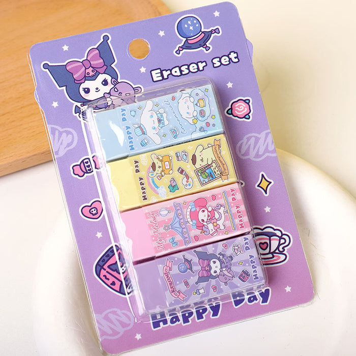 Wholesale Cartoon eraser set cute eraser elementary school students children' s stationery gift creative pencil eraser