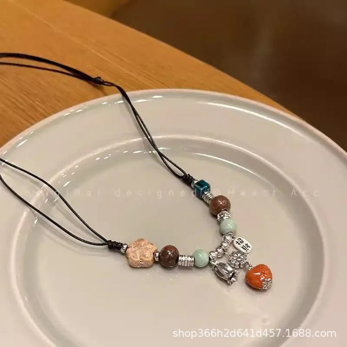 Wholesale Vintage butterfly bead collarbone chain necklace