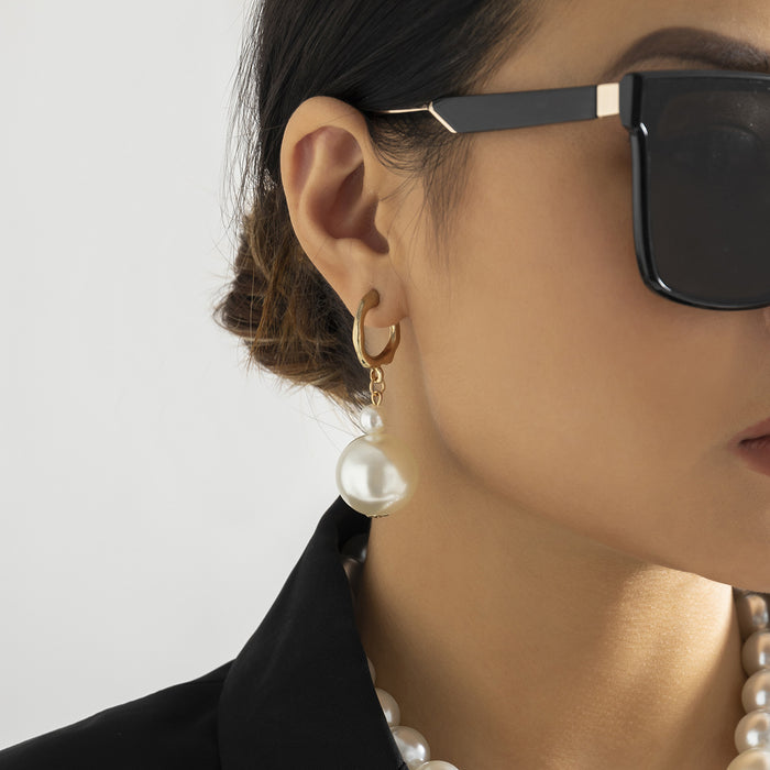 Wholesale Vintage bead chain necklace with imitation pearl and niche design