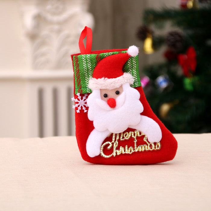 Wholesale Christmas Stockings Christmas Gift Bag Christmas Small Stockings Pendant Christmas Tree Hanging Ornament Bag
